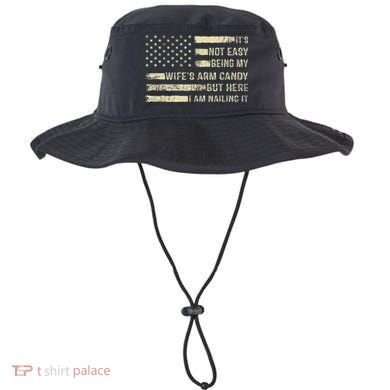 Its Not Easy Being My Wifes Arm Candy Funny Husband Bucket Hat