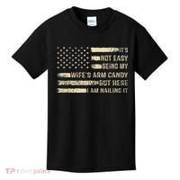 Its Not Easy Being My Wifes Arm Candy Funny Husband Kids T-Shirt thumb 0