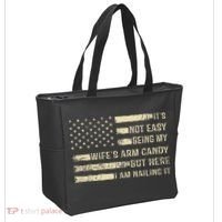 Its Not Easy Being My Wifes Arm Candy Funny Husband Tote Bag thumb 2