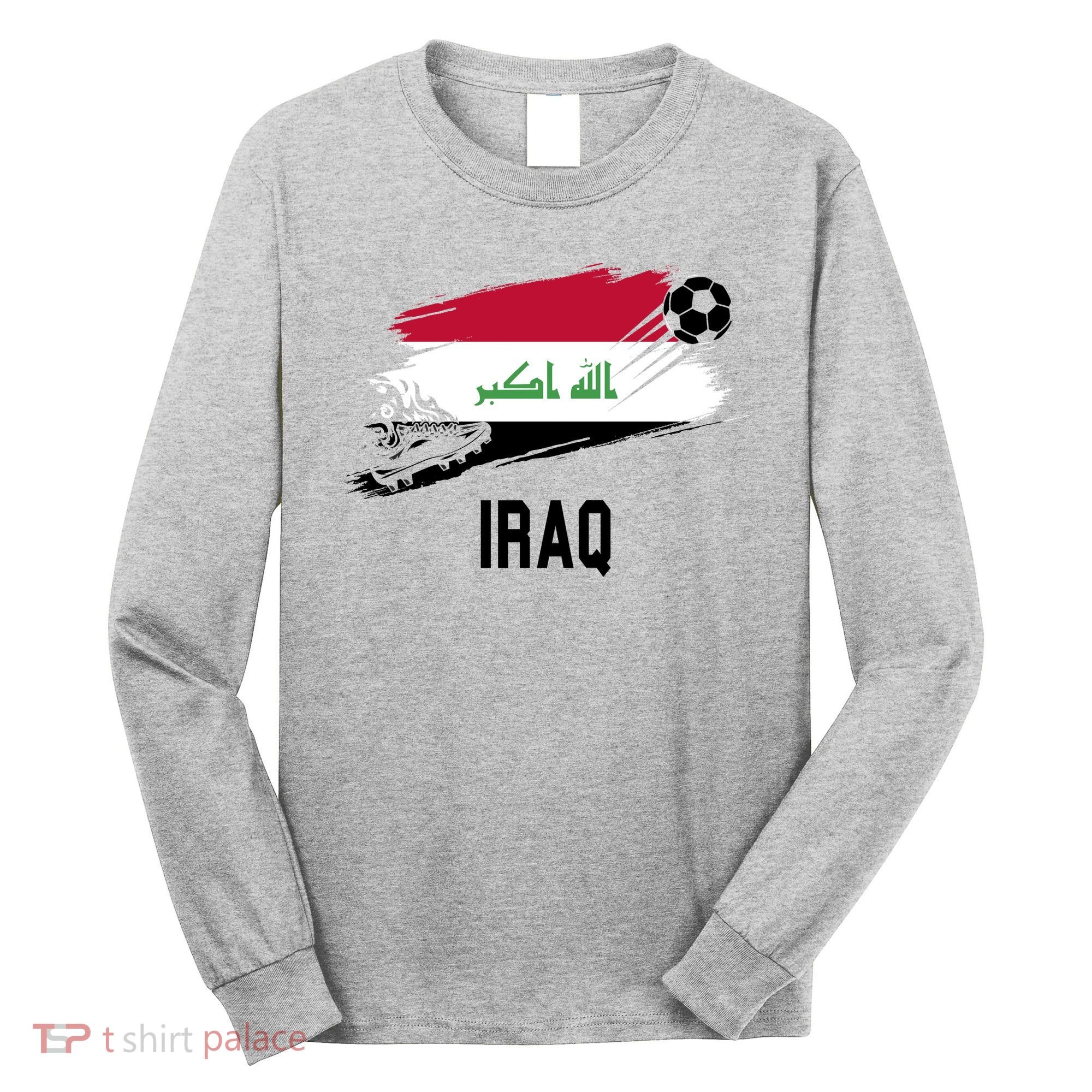 Iraq National Football Soccer Team Flag Long Sleeve Shirt