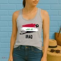 Iraq National Football Soccer Team Flag Women's Tank Top thumb 2