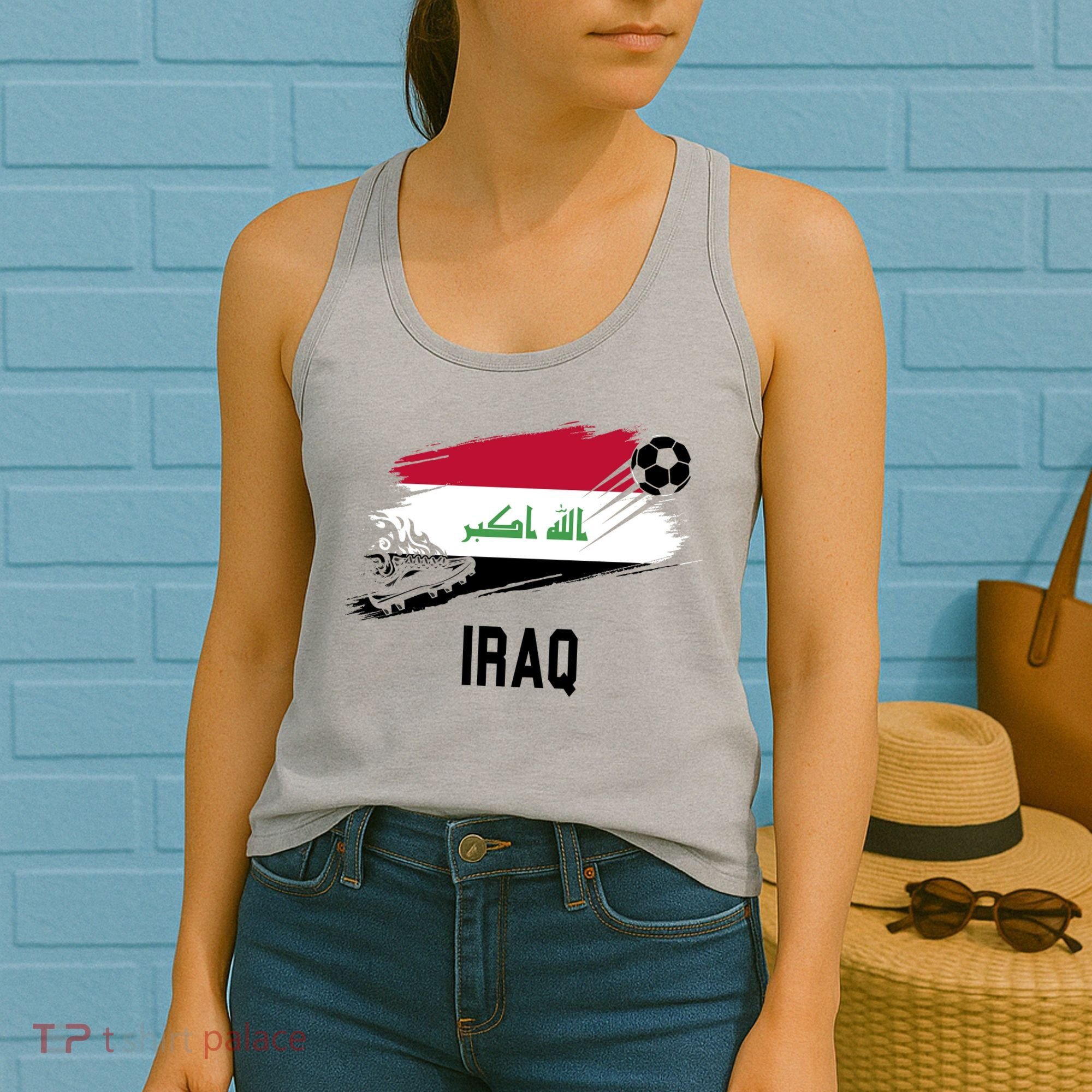 Iraq National Football Soccer Team Flag Women's Tank Top