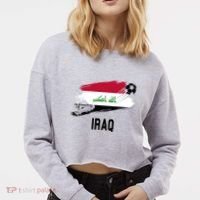 Iraq National Football Soccer Team Flag Cropped Pullover Crew thumb 2