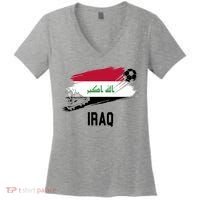 Iraq National Football Soccer Team Flag Women's V-Neck T-Shirt thumb 0