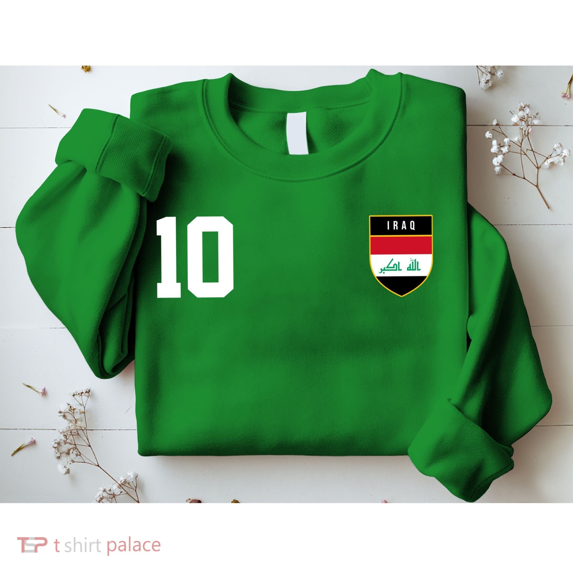 Iraq Nation Football Soccer 10 Jersey Sweatshirt