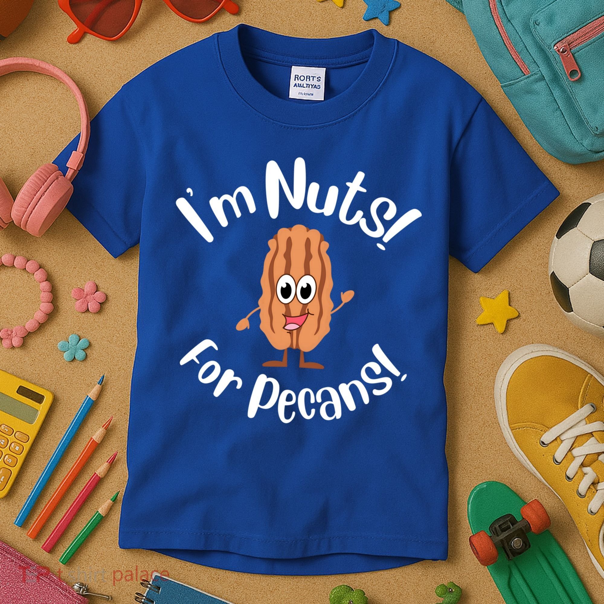 I’m Nuts For Pecans National Pecan Month Texas Tree Pies Meaningful Gift Kids T-Shirt