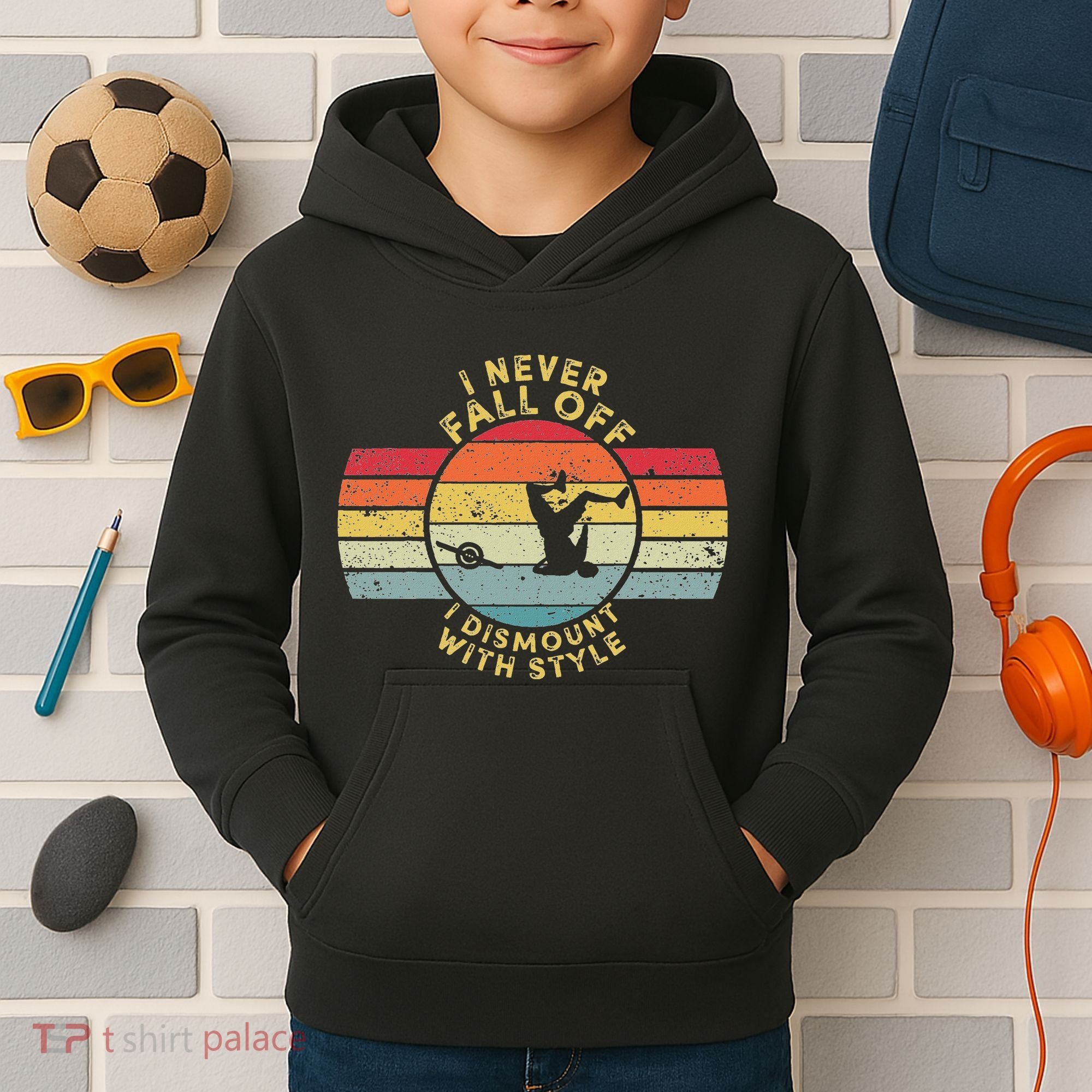 I Never Fall Off I Dismount With Style One Wheel Owner Float Kids Hoodie