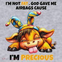 IM Not Fat God Gave Me Airbags Cause IM Precious Women's Racerback Cropped Tank thumb 2