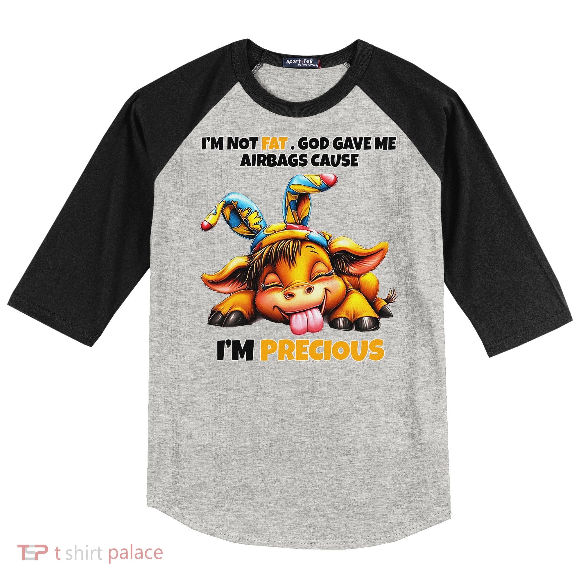 IM Not Fat God Gave Me Airbags Cause IM Precious Raglan Baseball Sleeve Shirt