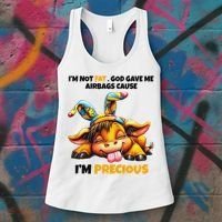 IM Not Fat God Gave Me Airbags Cause IM Precious Women's Tank Top thumb 3