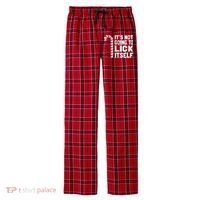 ItS Not Going To Lick Itself Men's Flannel Plaid Pajama Pants thumb 0