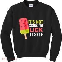 ItS Not Going To Lick Itself Summer Clothes Ice Cream Party Kids Sweatshirt thumb 0
