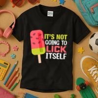 ItS Not Going To Lick Itself Summer Clothes Ice Cream Party Kids T-Shirt thumb 3