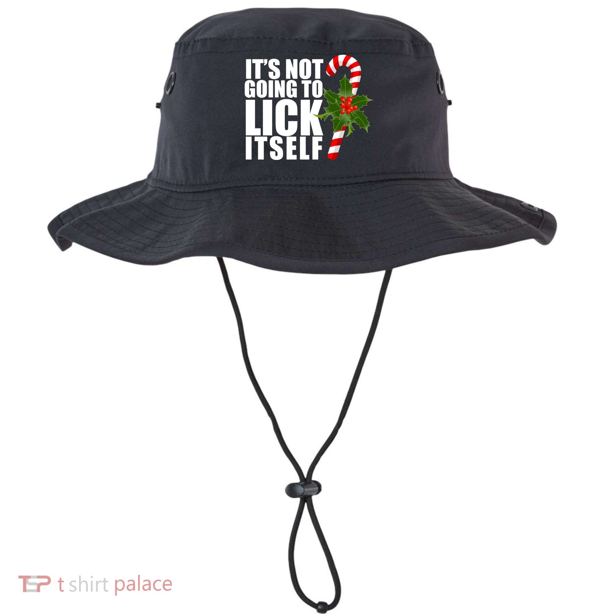 It's Not Going To Lick Itself Funny Candy Cane Christmas Bucket Hat