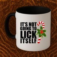 It's Not Going To Lick Itself Funny Candy Cane Christmas Coffee Mug thumb 2