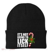 It's Not Going To Lick Itself Funny Candy Cane Christmas Beanie thumb 0