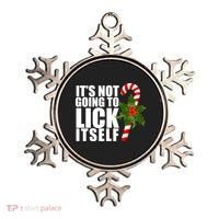 It's Not Going To Lick Itself Funny Candy Cane Christmas Ornament thumb 0