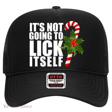 It's Not Going To Lick Itself Funny Candy Cane Christmas Hat