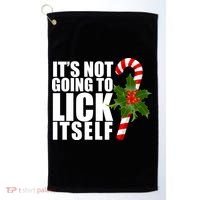 It's Not Going To Lick Itself Funny Candy Cane Christmas Golf Towel thumb 0