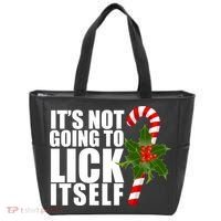 It's Not Going To Lick Itself Funny Candy Cane Christmas Tote Bag thumb 0