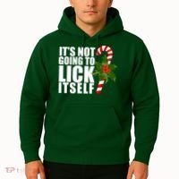 It's Not Going To Lick Itself Funny Candy Cane Christmas Hoodie thumb 2