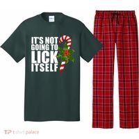 It's Not Going To Lick Itself Funny Candy Cane Christmas Pajama Set thumb 0