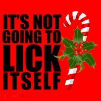 It's Not Going To Lick Itself Funny Candy Cane Christmas Santa Hat thumb 1
