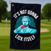 It's Not Gonna Lick Itself Funny Popsicle Golf Towel thumb 1