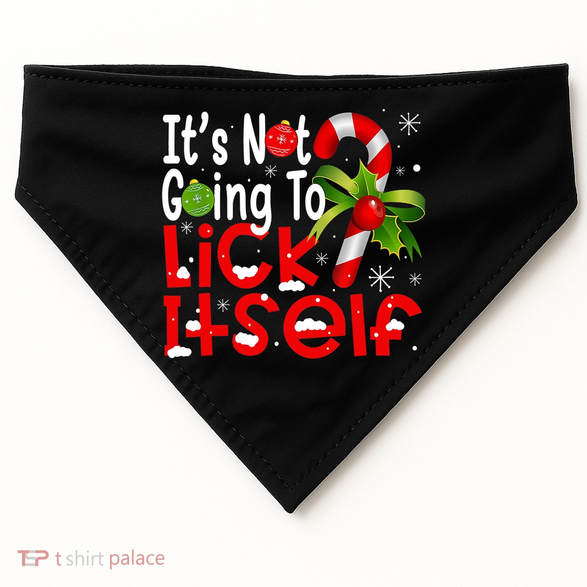 It's Not Going To Lick Itself Christmas Candy Cane Gifts TShirt USA-Made Doggie Bandana