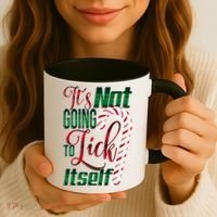 Its Not Going To Lick Itself Ugly Christmas Coffee Mug thumb 3