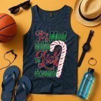 Its Not Going To Lick Itself Ugly Christmas Tank Top thumb 4