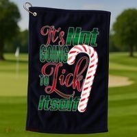 Its Not Going To Lick Itself Ugly Christmas Golf Towel thumb 1