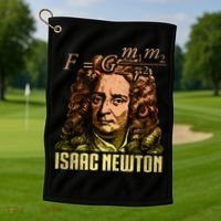 Isaac Newton Gravitation Physicist Physics Science Astronomy Golf Towel thumb 1