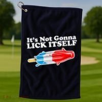 Its Not Gonna Lick Itself Funny Popsicle Golf Towel thumb 1