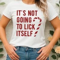 Its Not Going To Lick Itself Funny Christmas Women's T-Shirt thumb 2