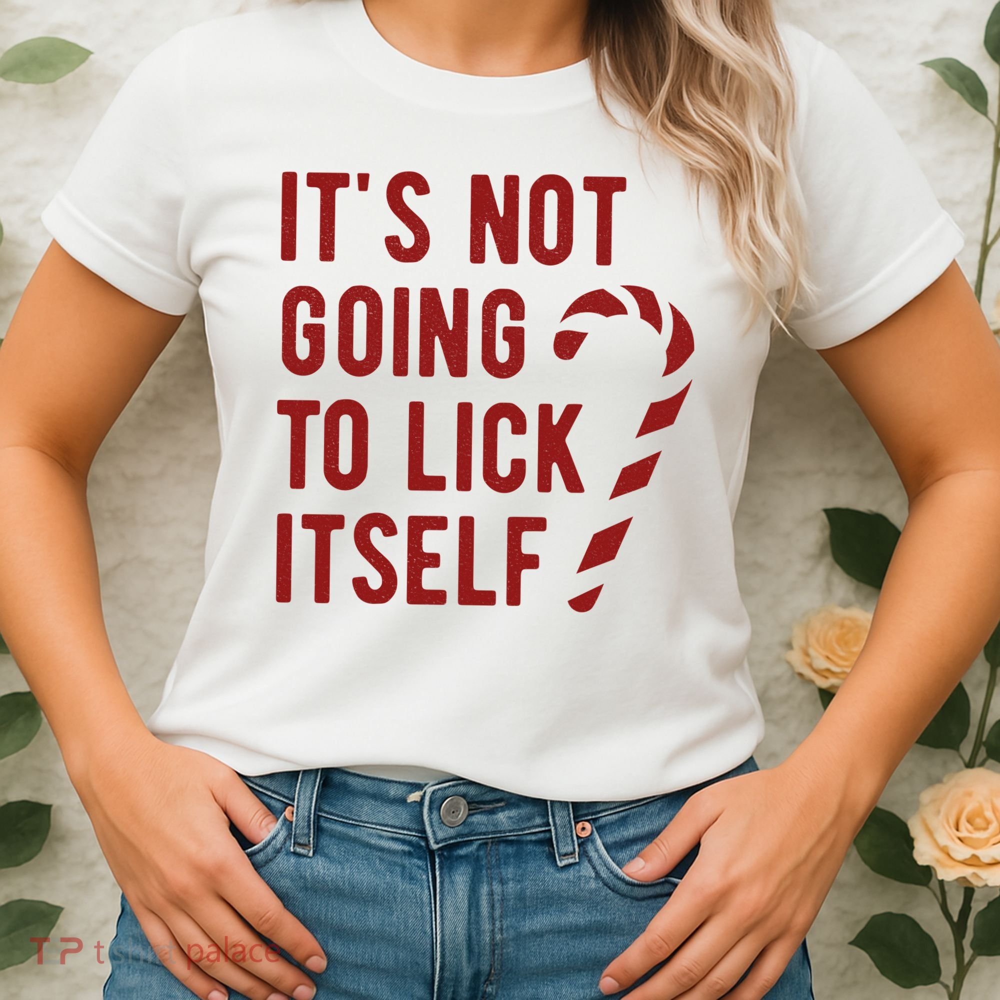 Its Not Going To Lick Itself Funny Christmas Women's T-Shirt