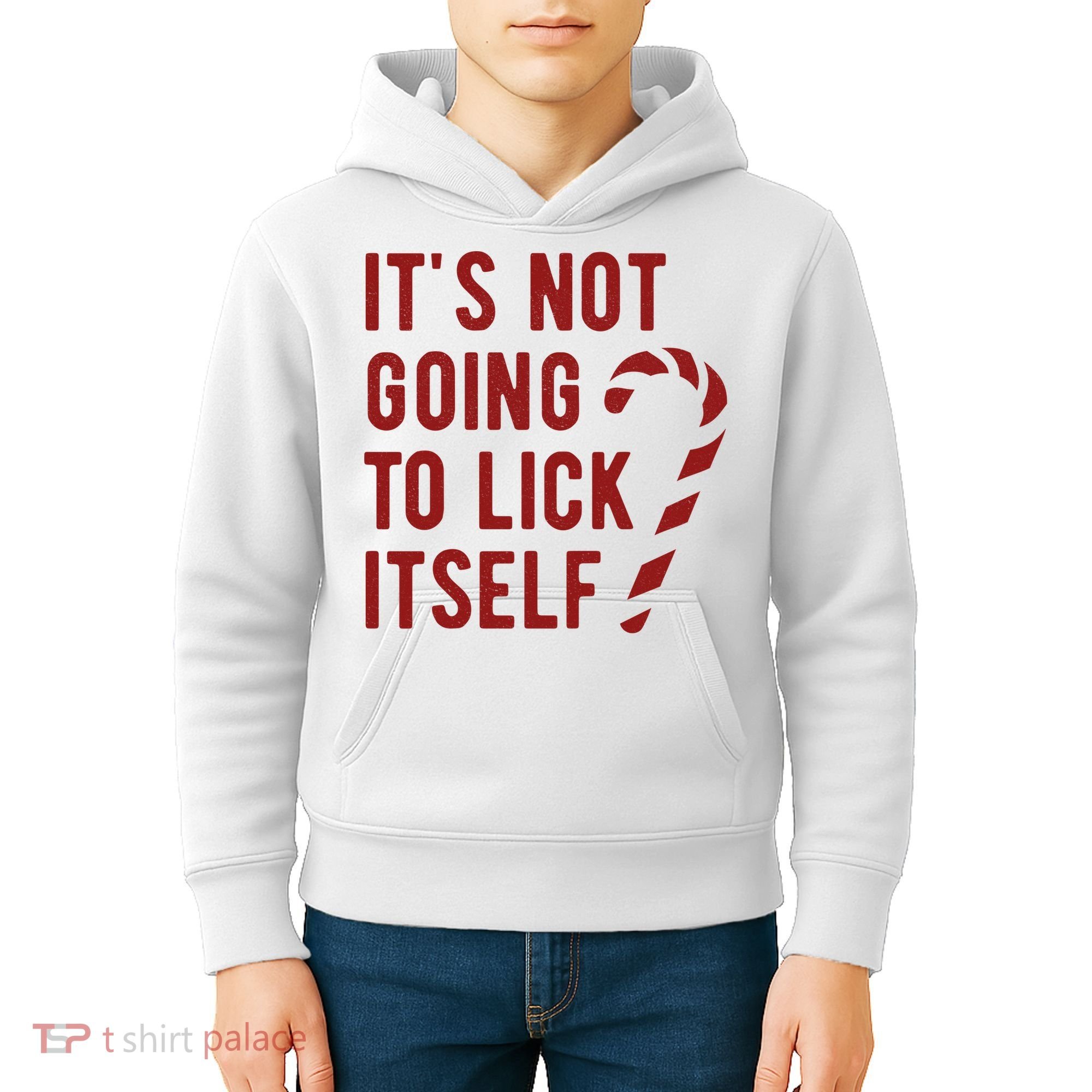 Its Not Going To Lick Itself Funny Christmas Kids Hoodie