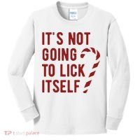 Its Not Going To Lick Itself Funny Christmas Kids Long Sleeve Shirt thumb 0