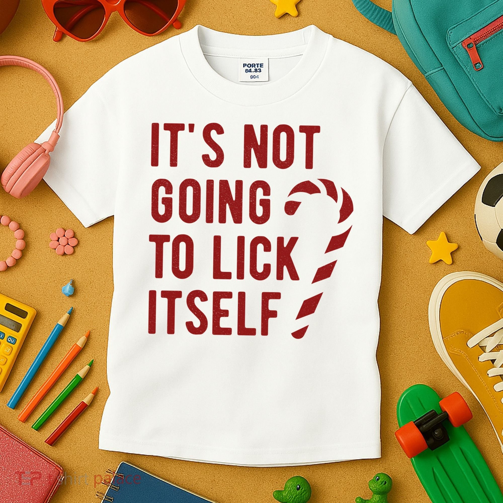 Its Not Going To Lick Itself Funny Christmas Kids T-Shirt