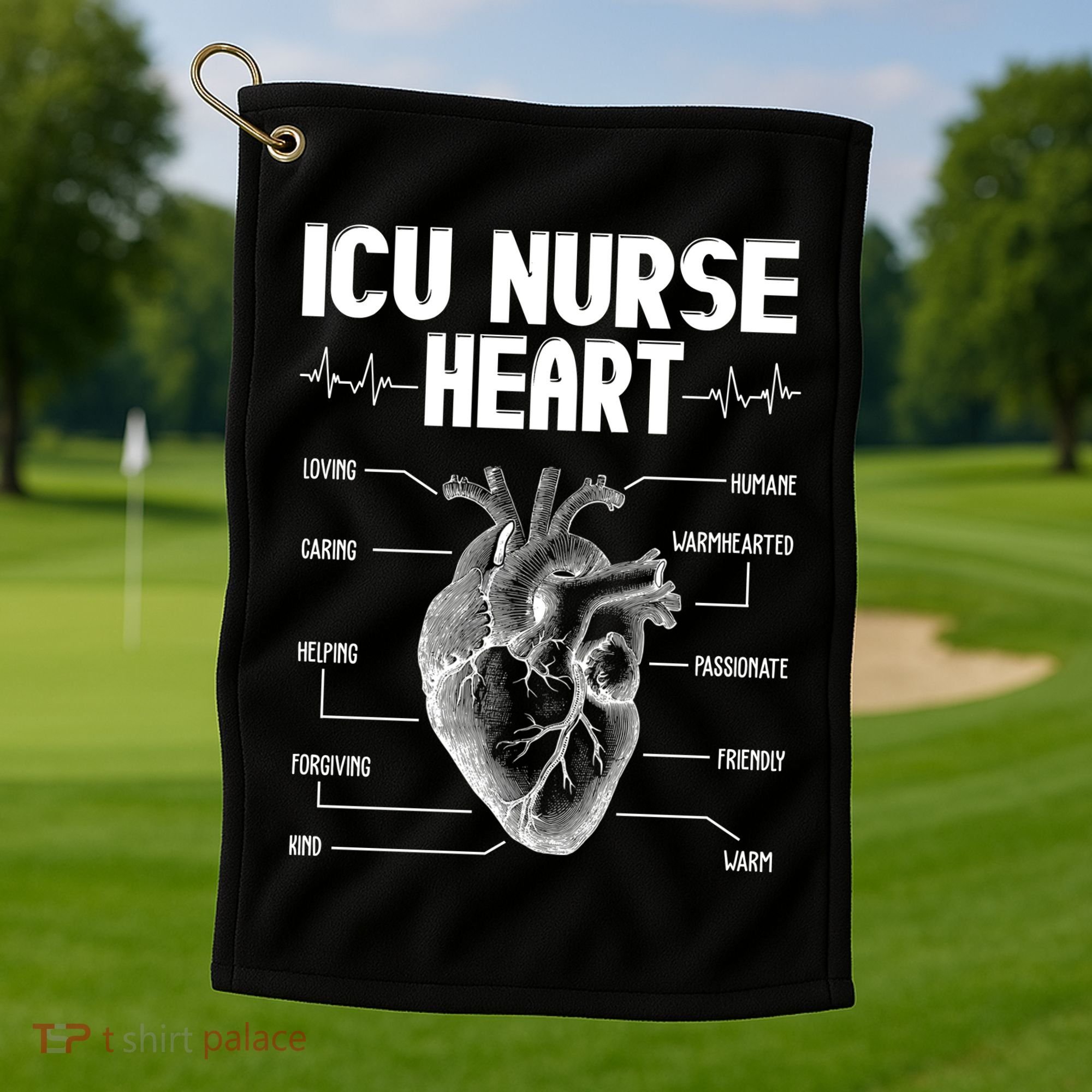 ICU Nurse Heart Golf Towel