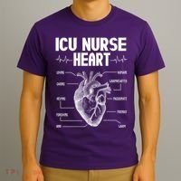 ICU Nurse Heart T-Shirt thumb 3
