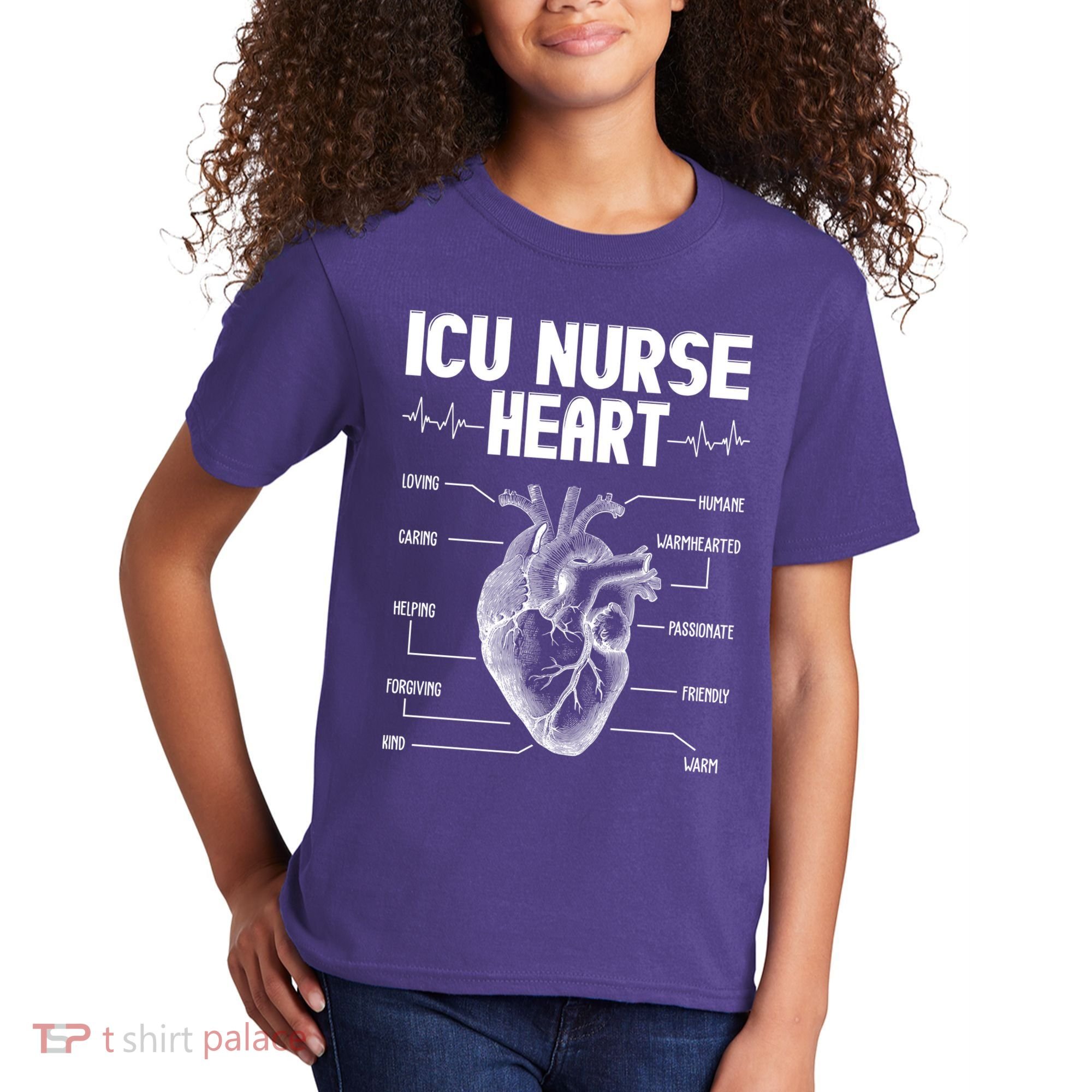 ICU Nurse Heart Kids T-Shirt