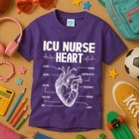 ICU Nurse Heart Kids T-Shirt thumb 3