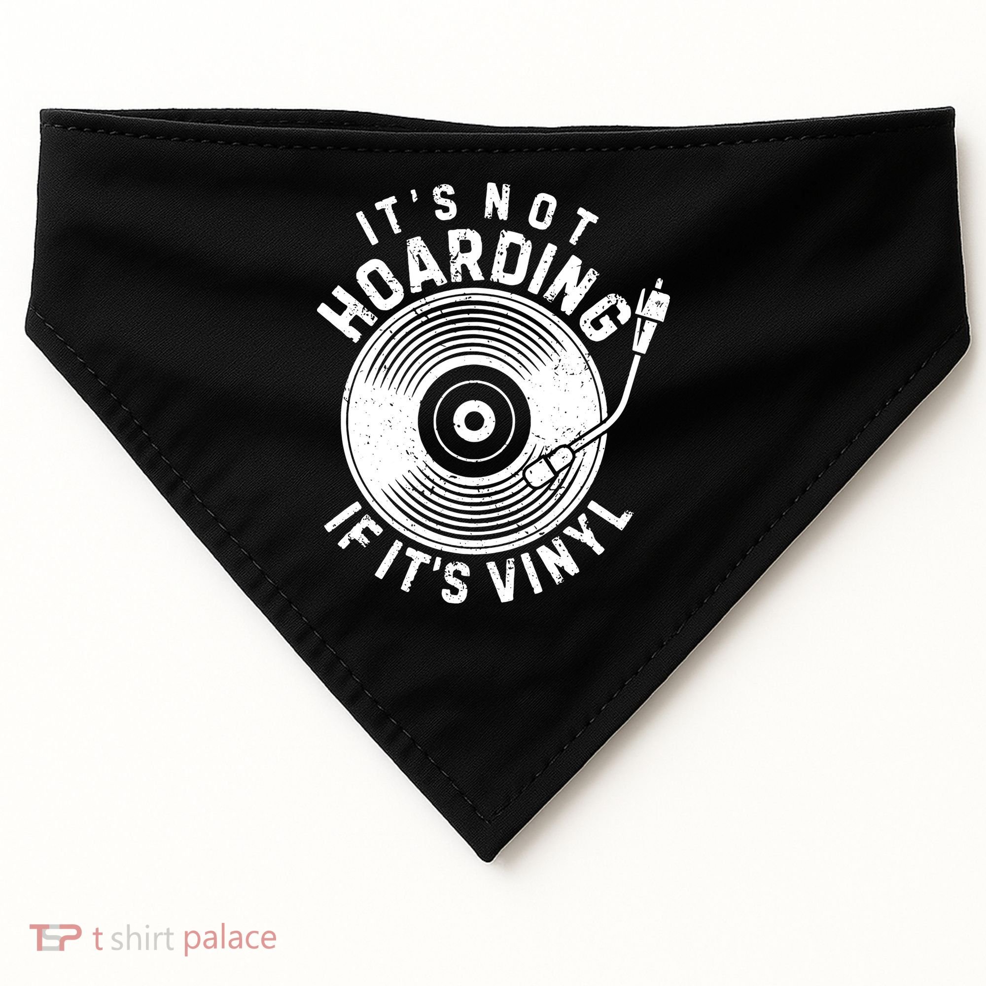 Its Not Hoarding If Its Vinyl Record Lover Collector USA-Made Doggie Bandana
