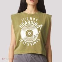 Its Not Hoarding If Its Vinyl Record Lover Collector Garment-Dyed Women's Muscle Tee thumb 2