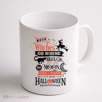 Its Near Halloween Witches Go Riding Festive Coffee Mug thumb 1