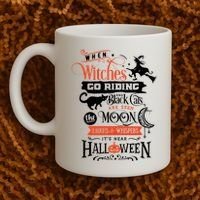 Its Near Halloween Witches Go Riding Festive Coffee Mug thumb 2