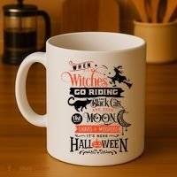 Its Near Halloween Witches Go Riding Festive Coffee Mug thumb 4