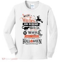 Its Near Halloween Witches Go Riding Festive Kids Long Sleeve Shirt thumb 0