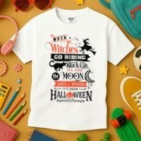 Its Near Halloween Witches Go Riding Festive Kids T-Shirt thumb 3